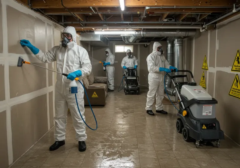 Basement Moisture Removal and Structural Drying process in Salem, NJ